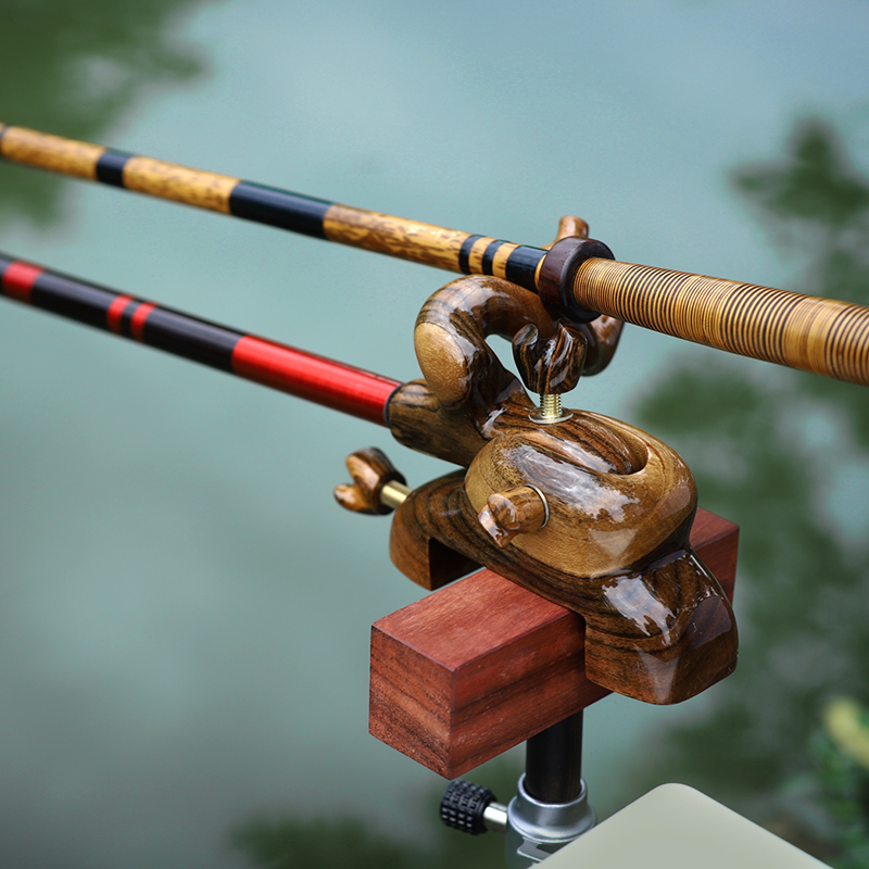 Fishing Rod Rack - CHILENT Olta Tutucu Ayarlanabilir Ahşap Japon